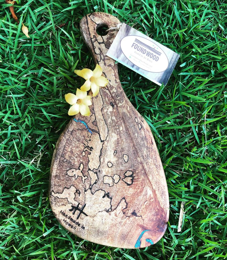 One-of-a-kind reclaimed Hawaiian wood cutting board by Foundwood