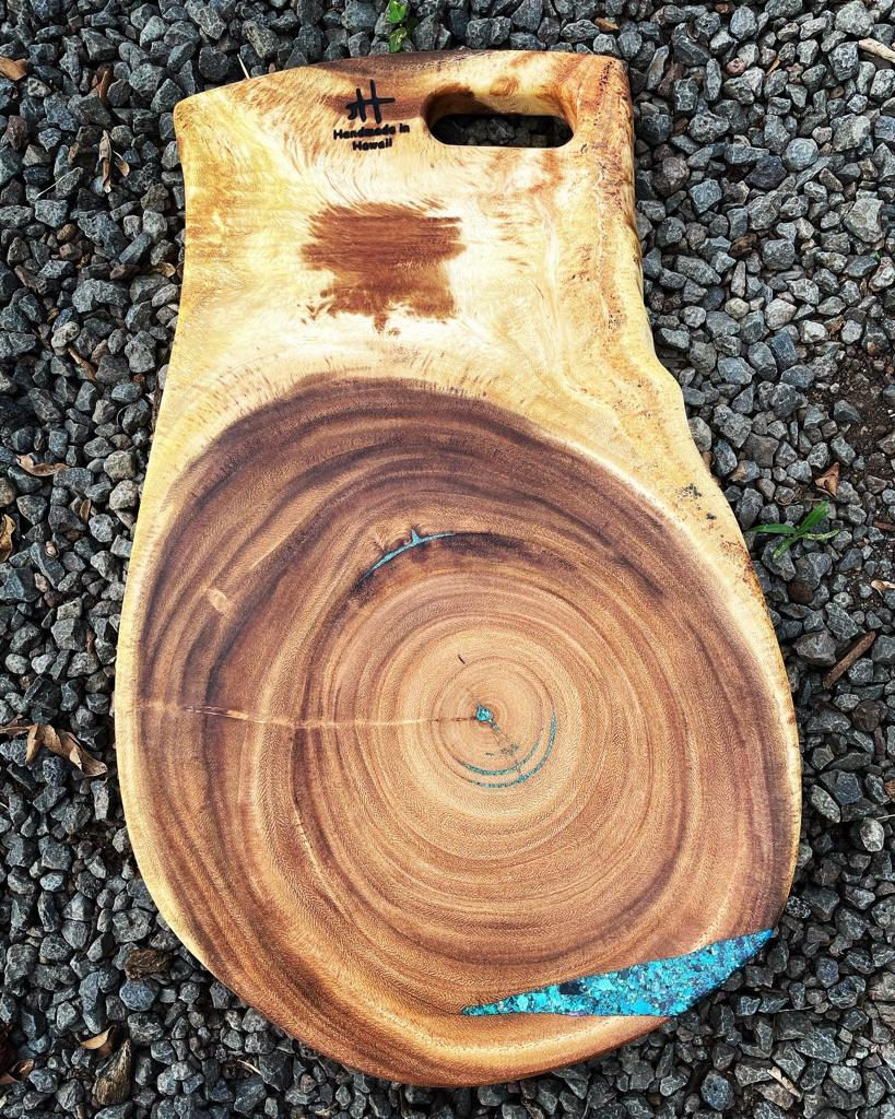 One-of-a-kind reclaimed Hawaiian wood cutting board by Foundwood