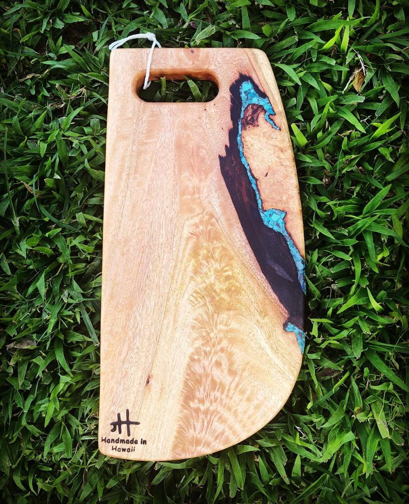 One-of-a-kind reclaimed Hawaiian wood cutting board by Foundwood
