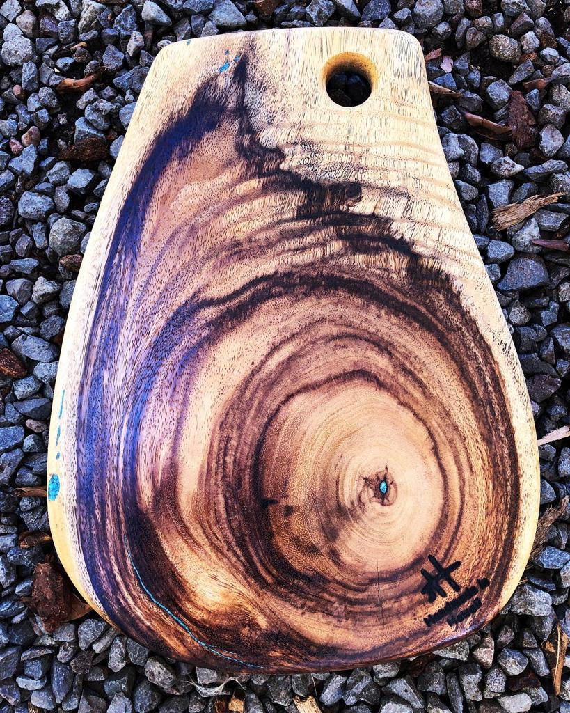 One-of-a-kind reclaimed Hawaiian wood cutting board by Foundwood