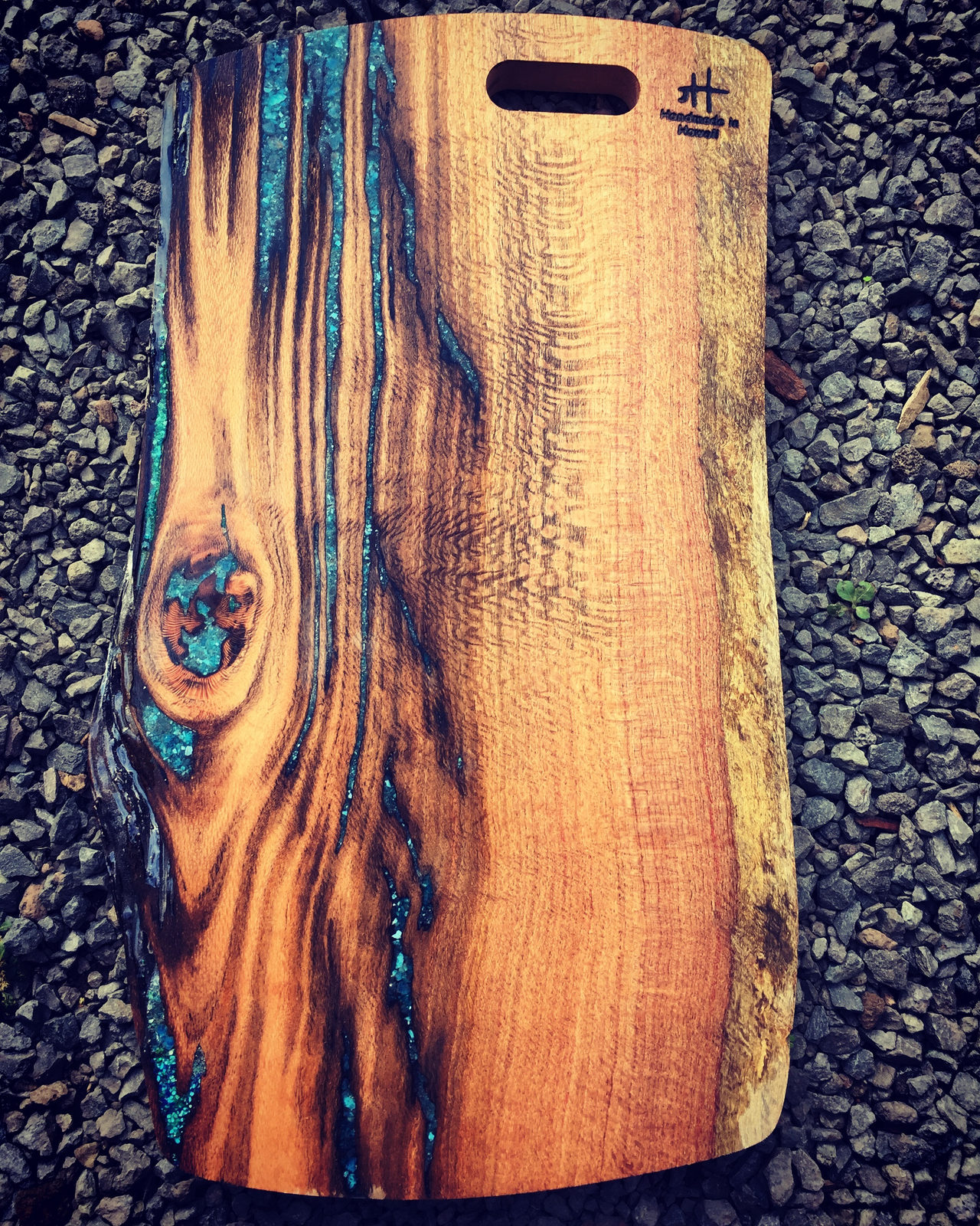 One-of-a-kind reclaimed Hawaiian wood cutting board by Foundwood