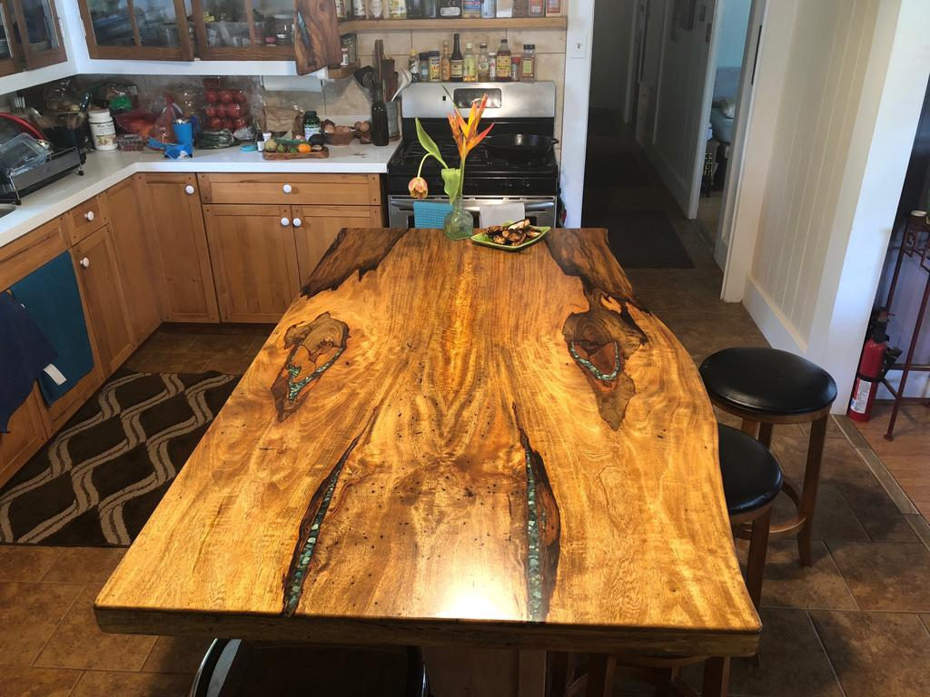 Custom Foundwood slab installation in Hawai'i
